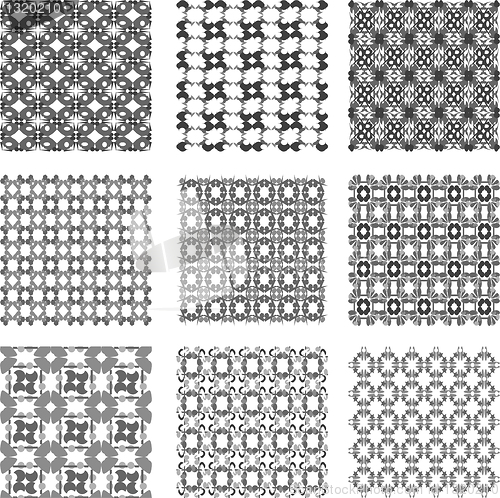 Image of Set black and white geometric patterns background