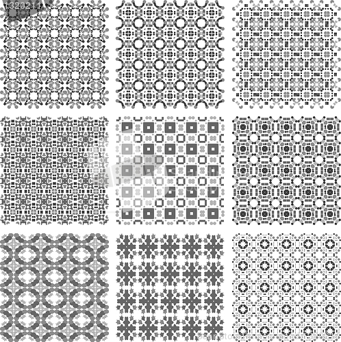 Image of Set of monochrome geometrical patterns