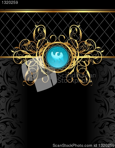 Image of floral frame with heraldic eagle