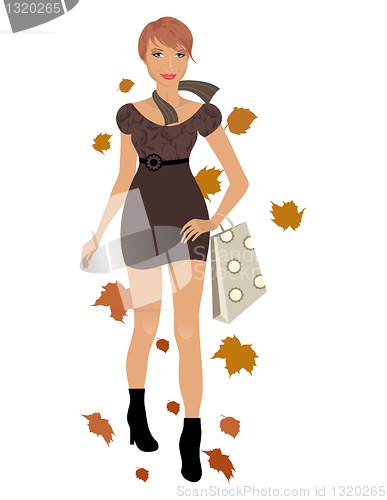 Image of elegant autumn girl isolated