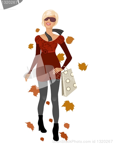 Image of elegant autumn girl isolated