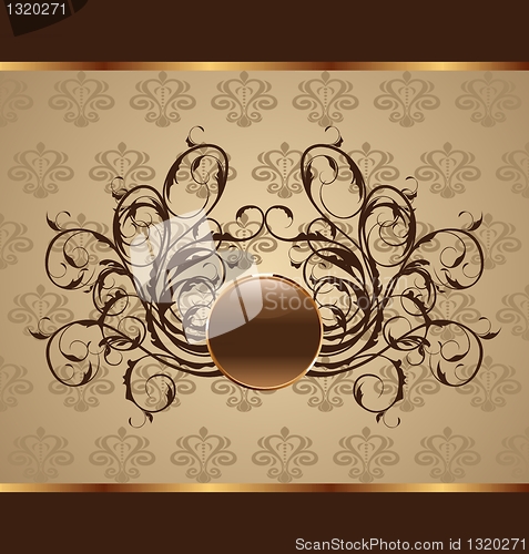 Image of gold floral packing, design element