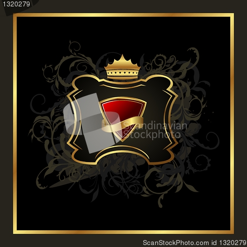 Image of golden vintage with heraldic elements