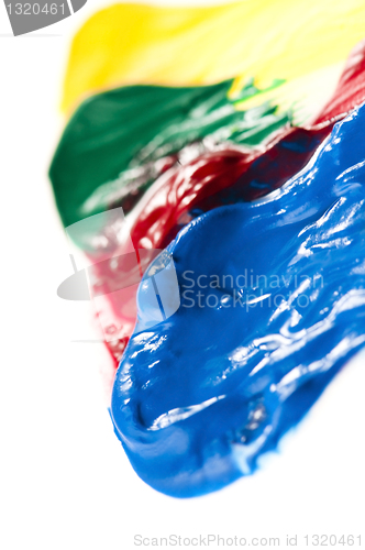 Image of paints on the white paper