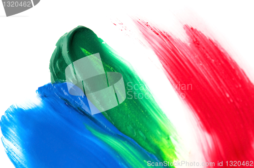 Image of paints on the white paper