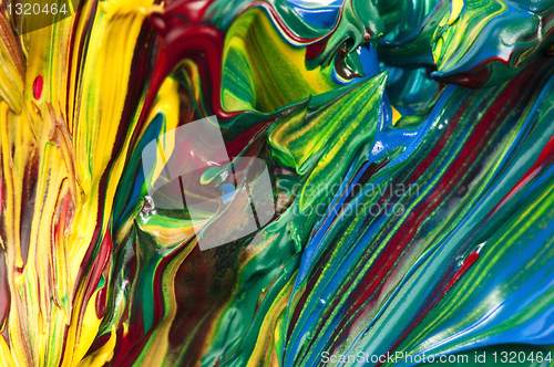 Image of paints on the white paper