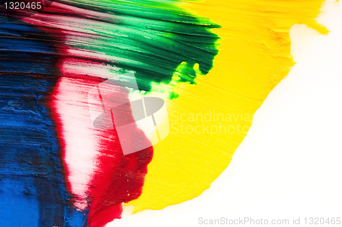 Image of paints on the white paper