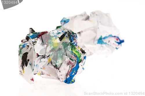 Image of Crumpled paper isolated over white 