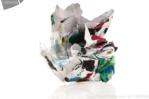 Image of Crumpled paper isolated over white 