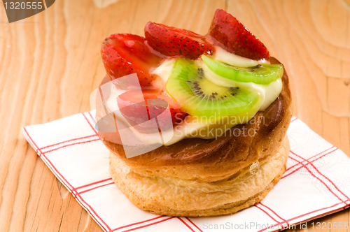 Image of French cake with fresh fruits