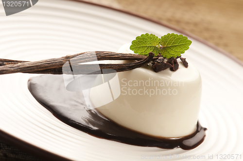 Image of Panna Cotta with chocolate and vanilla beans