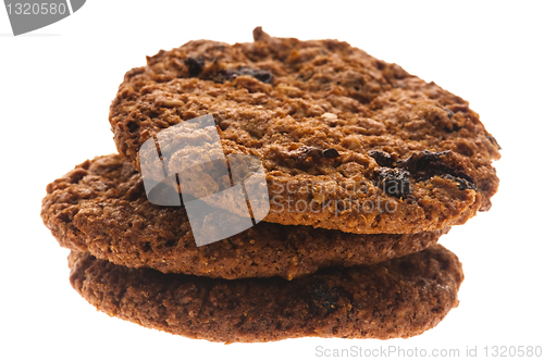 Image of Chocolate homemade cookies isolated on white background 