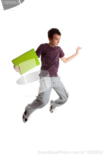 Image of Excited student jumping