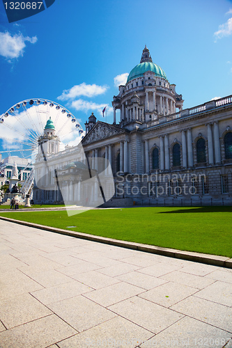 Image of Belfast City Hall and Ferris wheel