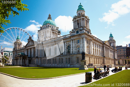 Image of Belfast City Hall and Ferris wheel