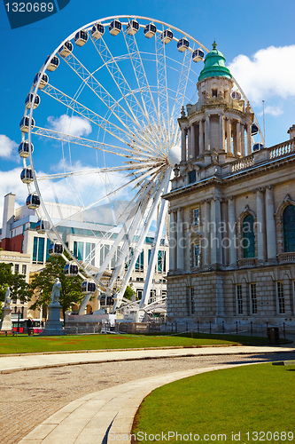 Image of Belfast City Hall and Ferris wheel