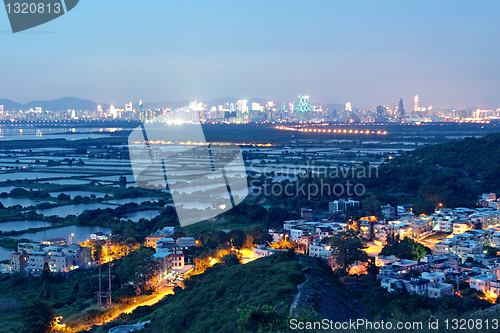 Image of Little village by night 