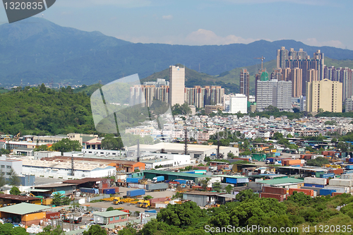 Image of downtown city and old building 