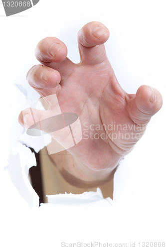 Image of Hand through paper 