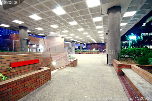 Image of modern hall in city downtown night