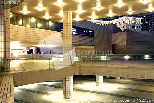 Image of modern hall in city downtown night