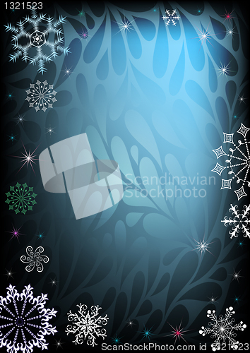 Image of Dark and blue christmas frame