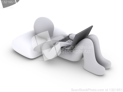 Image of Person lying down with laptop