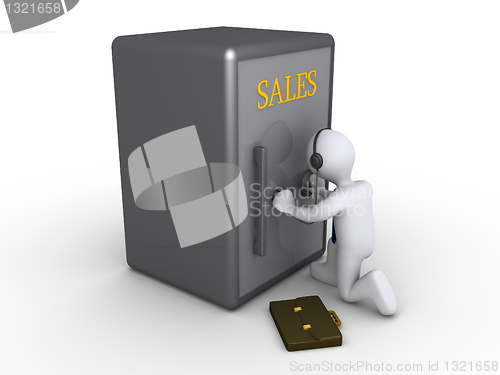 Image of Businessman trying to obtain sales