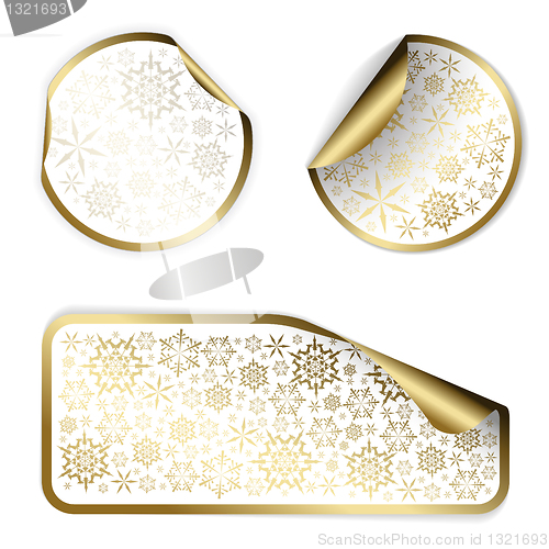 Image of White Christmas labels and stickers 