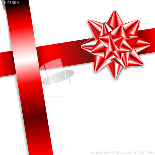 Image of Red bow on a red ribbon 