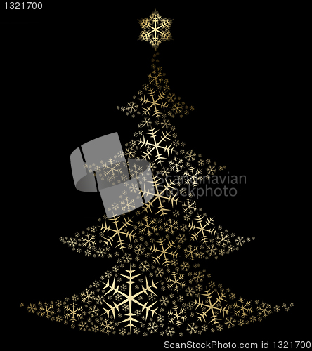 Image of Golden christmas tree