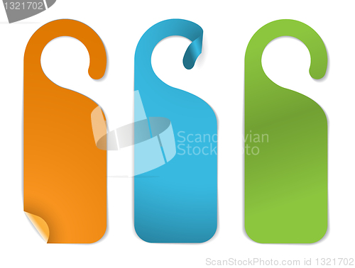 Image of Set of various empty paper tags 