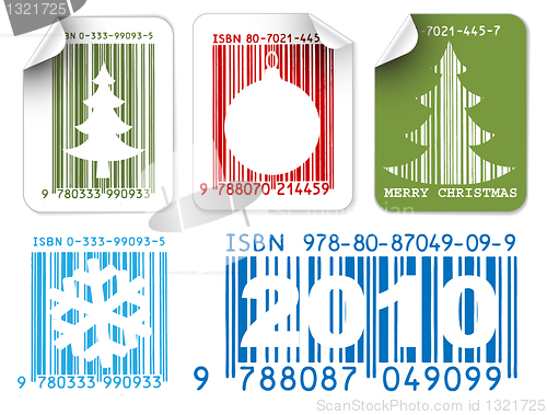 Image of Labels with Christmas bar codes 
