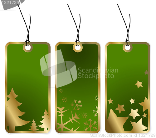 Image of Green Christmas tags 