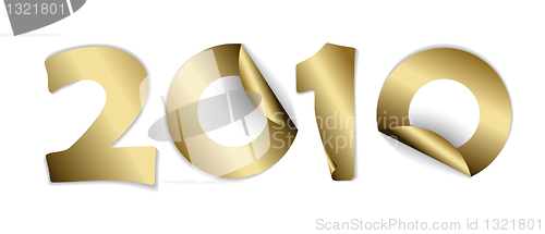Image of 2010 made from golden stickers