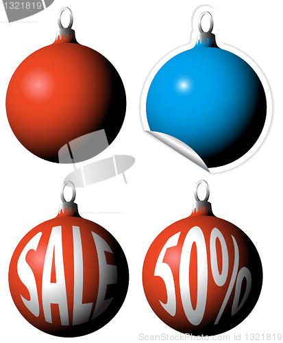 Image of Christmas bulbs as a sale tags