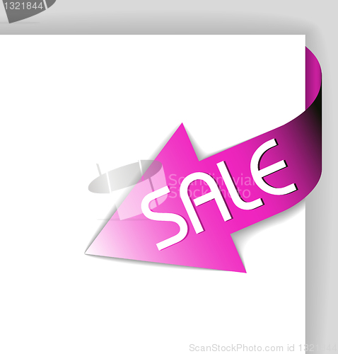 Image of corner ribbon - arrow pointing at the item in sale