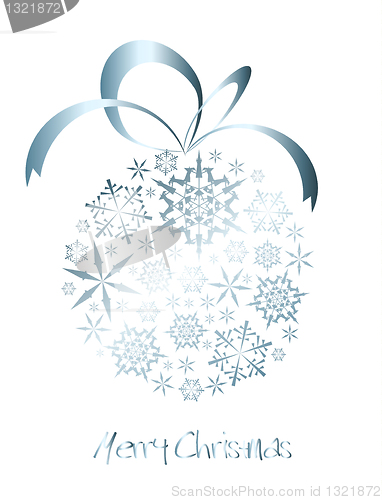 Image of Christmas ball made from silver snowflakes 