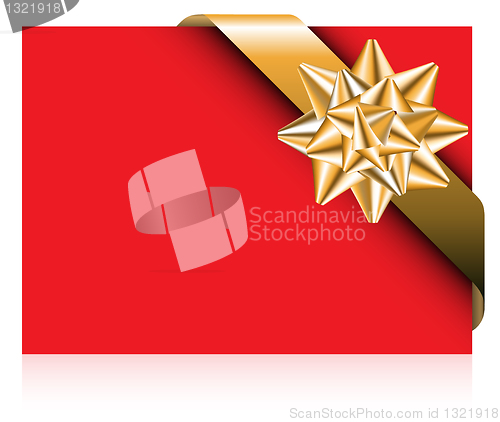 Image of Red card with golden bow