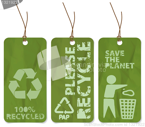 Image of grunge tags for recycling 