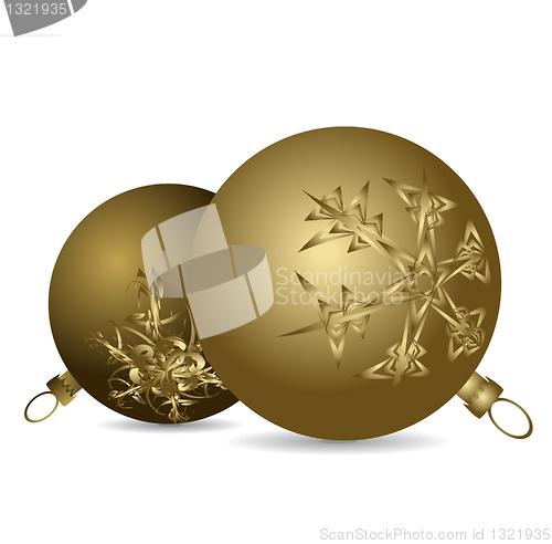 Image of Golden Christmas bulbs 