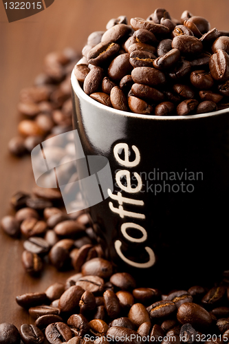 Image of Coffee beans and a coffee mug