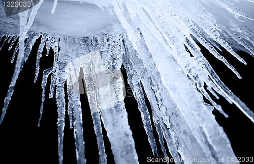 Image of  icicle on a black background