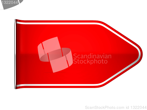 Image of Unsticked Red bent sticker or label 
