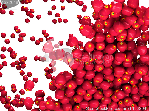 Image of Crop: Many ripe red apples isolated 