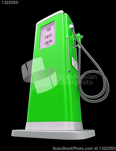 Image of Green gas pump isolated over black