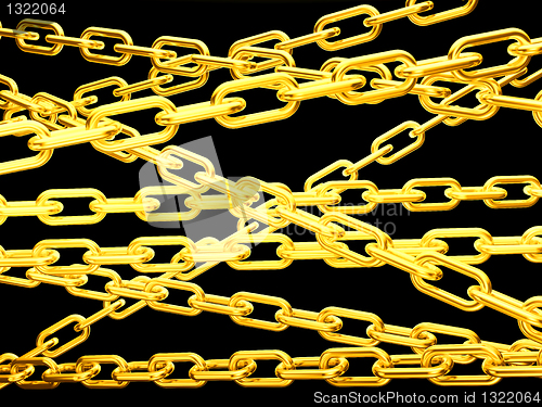 Image of Protection: Links of golden chain isolated
