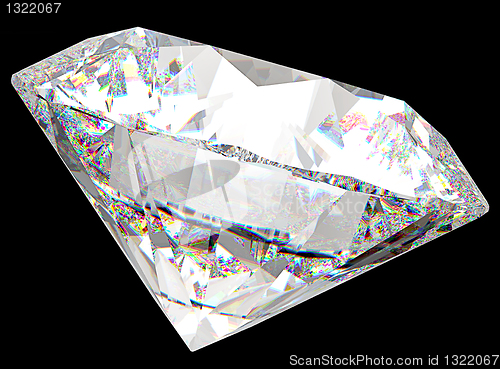 Image of Side view of round diamond with isolated 