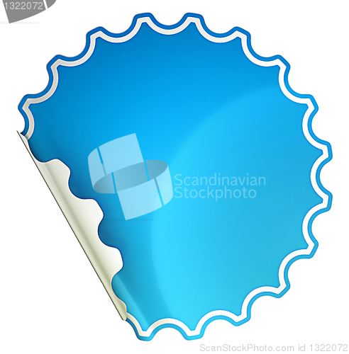 Image of Blue bent round sticker or label 