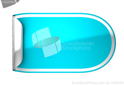 Image of Blue rounded bent sticker or label